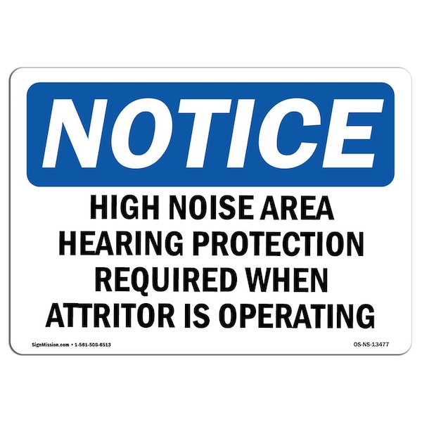 OSHA, High Noise Area Hearing Protection Required, 5in X 3.5in, 10PK, 5" W, 3.5" H, Landscape, PK10